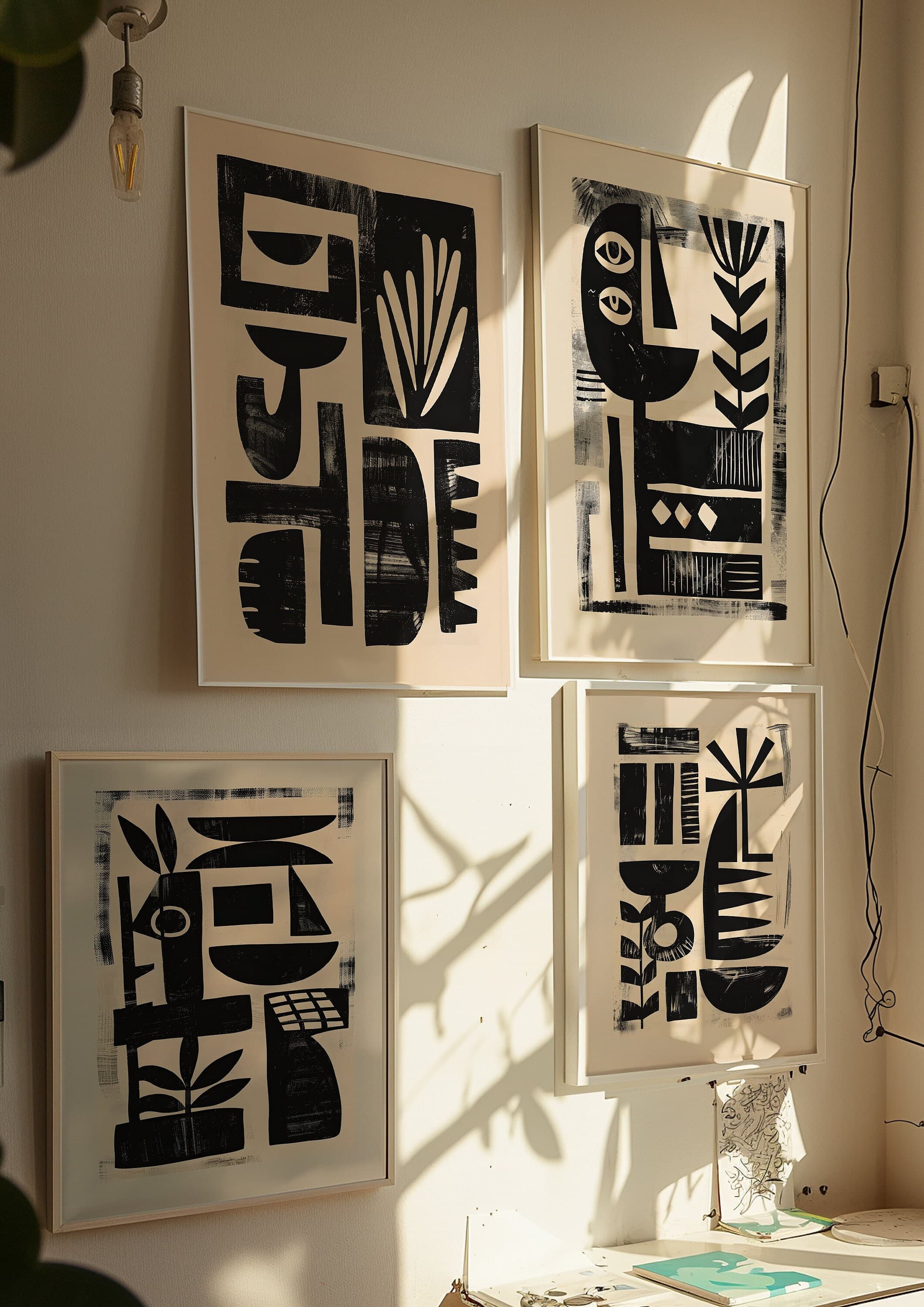 Boho Mid-Century Abstract Geometric Set